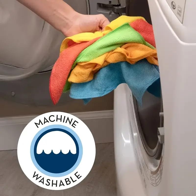 Microfiber Cleaning Cloths, Wash Cloths,Microfiber Towels for Cars,Multi-Functional Cleaning Towels,Absorbent Cleaning Rags,Lint-Free,Streak-Free Cleaning Cloths for Car Kitchen Home（12x12,6PCS