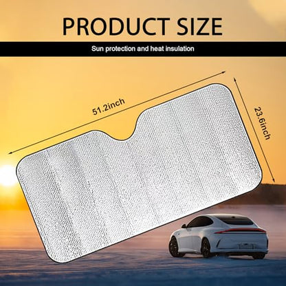 Accordion Foldable Windshield Sun Shade, Reflective Sunlight Highly Effective Cooling Heat Insulation Sunshade, Convenient to Stow Summer Accessories, Suitable for Most Cars (Silver #S) - size: 1 PC #S