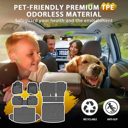 Powerty Floor Mats for 2023-2025 2026 Honda CRV (Gas Model Only) Car Mats, All Weather TPE Custom Upper & Lower Position Cargo Liner Seat Back Covers Protectors Full Set Car Accessories - size: 4)Honda CR-V Gas｜23-26｜Full Set