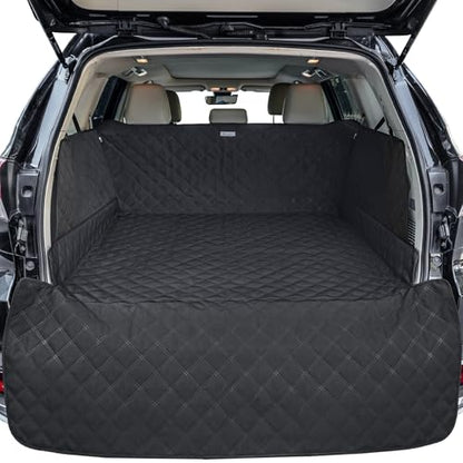 ALLANSING SUV Cargo Liner for Dogs - Heavy-Duty 900D Oxford Waterproof Pet Cargo Protector with 3-Sided Zippered All-Round Protection & TPU Suction Cups, Fits Midsize & Large SUVs and Minivans - size: Large