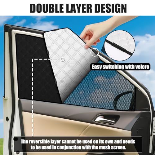 ZATOTOO Car Window Shades for Toyota RAV4 2019-2024 Sun Shade for Side Window & Rear Windshield Window Double Layer for Privacy Protection UV Heat Insulation for Camping Parking(No Front Windshield) - size: Rav4-(19-24)