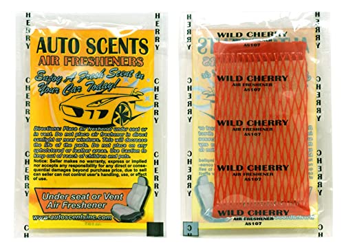 Individually Wrapped - Professional Car Air Freshener Pads - Remove Smells & Add Ambience (15 Per Pack) (Wild Cherry) - color: Wild Cherry