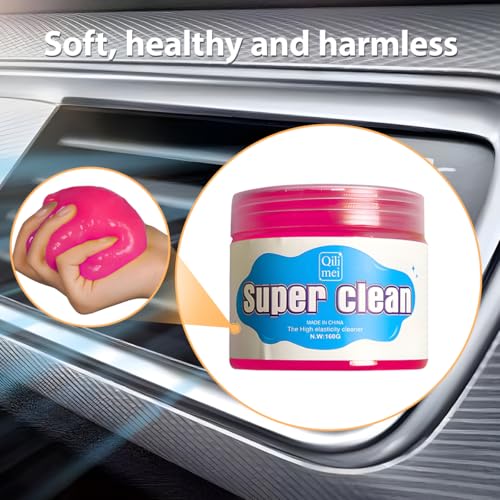 Car Cleaning Gel, Reusable Vehicle Air Vent Crevice Detailing Putty, Automotive Interior Detail Slime Cleaner Removal Tool Kit Accessories, Universal for SUV, Sedan, Truck (Red) - color: Red