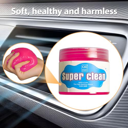 Car Cleaning Gel, Reusable Vehicle Air Vent Crevice Detailing Putty, Automotive Interior Detail Slime Cleaner Removal Tool Kit Accessories, Universal for SUV, Sedan, Truck (Red) - color: Red