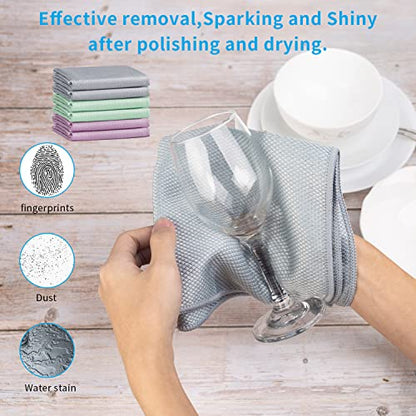 Fish Scale Streak Free Magic Glass Window Car Mirror Microfiber Cleaning Cloth Cleaner Cloths,Lint Free Stainless Steel Windshield Shower Cleaning Cloth,Miracle Polishing Towels Shiny Wipes,Pack 6,Mix - color: Mix