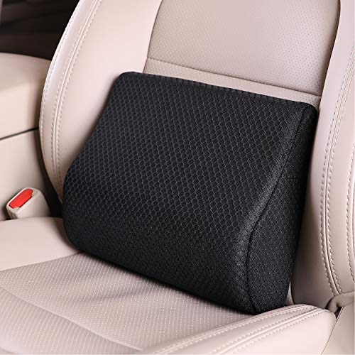 Memory Foam Lumbar Support Pillow for Car - Lower Back Support Cushion for Driving, Back Pain Relief for Car Seat, Office Chair, Wheelchair (Black) - color: Black-s