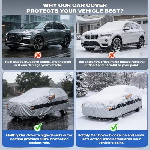 10 Layers SUV Car Cover Custom Fit for BMW X1 (2009-2026) E84, F48, F49, U11, Waterproof All Weather for Automobiles, Outdoor Full Cover Sun Dust Rain Protection with Cotton. Silver - size: Custom Fit for BMW X1