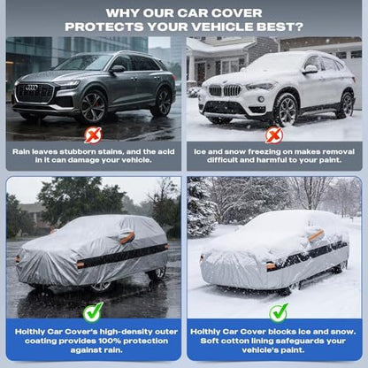10 Layers SUV Car Cover Custom Fit for BMW X3 (2010-2026) F25, G01, G45, G48, Waterproof All Weather for Automobiles, Outdoor Full Cover Sun Dust Rain Protection with Cotton. Silver - size: Custom Fit for BMW X3