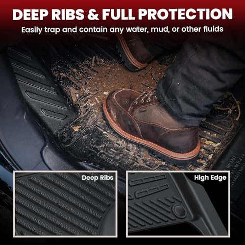 LASFIT Floor Mats Fit for Mercedes Benz GLS 2017-2019 350d / 450/550 / 63 AMG, GL 2013-2016 350/450 / 550/63 AMG, All Weather TPE Floor Liners for GLS 2013-2019 Car Mats, 1st & 2nd & 3rd Row - size: 2013-2019 | For Mercedes Benz GLS | 1st & 2nd Row