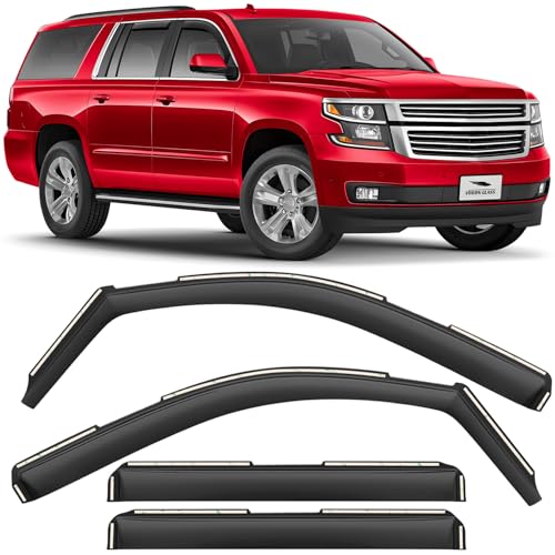 Voron Glass in-Channel Extra Durable Rain Guards for Chevrolet (Chevy) Suburban 2015-2020, Window Deflectors, Vent Window Visors, 4 Pieces - 200539 - color: For Suburban 15-20
