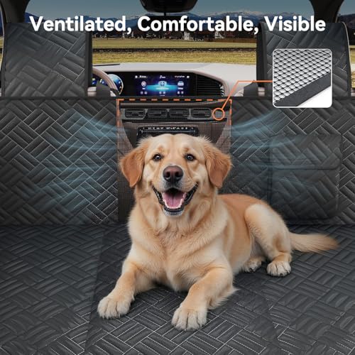 Dog Car Seat Cover for Back Seat- Heavy Duty Waterproof-Hard Bottom Backseat Extender Fits Sedan SUV & Small Truck, Full Coverage for Doors, Rear Seats & Front Headrests - size: SUV Dog Hard Bottom