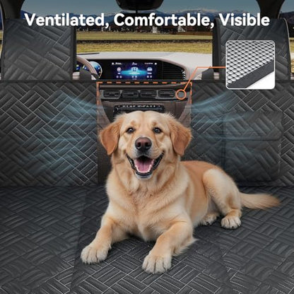 Dog Car Seat Cover for Back Seat- Heavy Duty Waterproof-Hard Bottom Backseat Extender Fits Sedan SUV & Small Truck, Full Coverage for Doors, Rear Seats & Front Headrests - size: SUV Dog Hard Bottom