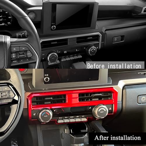 8" Display Model for Toyota Tacoma 2024 2025 2026 and 4Runner 2025 2026 Interior Accessories Center Consoles Dashboard Air Vent Frame Cover Trim (Dark Red) - color: Dark Red