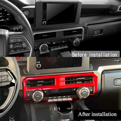 8" Display Model for Toyota Tacoma 2024 2025 2026 and 4Runner 2025 2026 Interior Accessories Center Consoles Dashboard Air Vent Frame Cover Trim (Dark Red) - color: Dark Red
