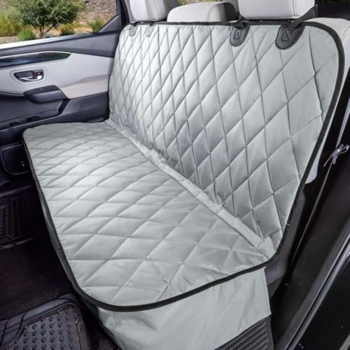 4Knines Back Seat Pet Cover for Dogs w/o Hammock – 54" Wide, Waterproof Car Seat Cover, Non-Slip, Heavy-Duty – Fits Cars, SUVs, Small Trucks – 2 Seat Belt & Latch Access – Back Seat Protector (Grey) - color: Grey