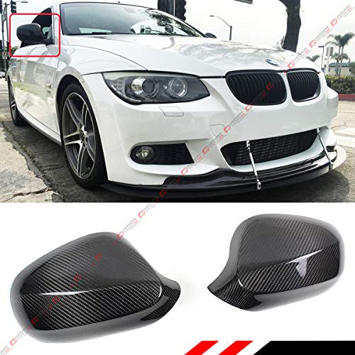 Real Carbon Fiber Side View Mirror Cap Cover Compatible for 2010-2013 BMW E92 E93 LCI 2 Door 3 Series 328i 325i 335i