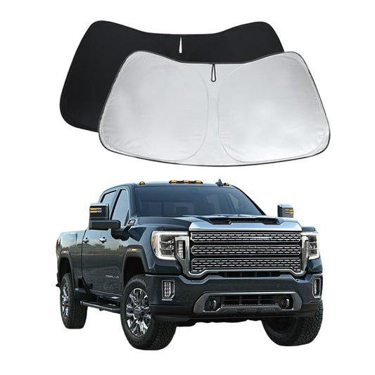 Sierra Custom Windshield Sun Shade for GMC Sierra1500/2500/3500 2019 2020 2021 2022 2023 2024 Front Window Sunshade Sun Visor 240T Shade Blocks UV Rays Car Accessories - size: GMC Sierra 2019-2024
