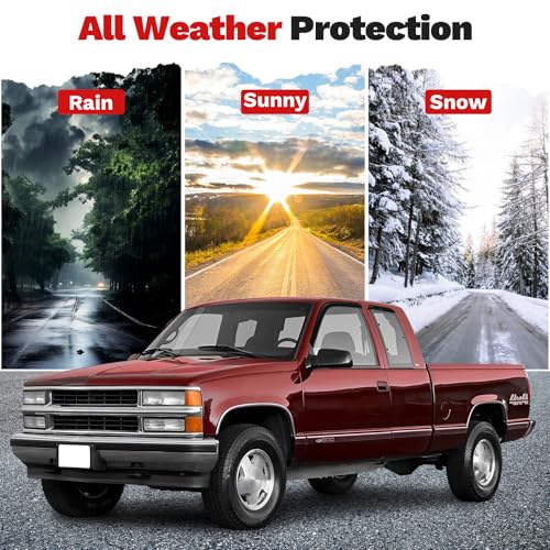 Canvcle Window Visors Rain Guards for 1988-1999 Chevy/GMC C1500/C2500/C3500/K1500/K2500/K3500 Extended Cab Accessories, Outside-Mount Window Wind Deflectors Vent Visors Shades Rainproof Black - size: Chevy/GMC C/K1500 1988-1999