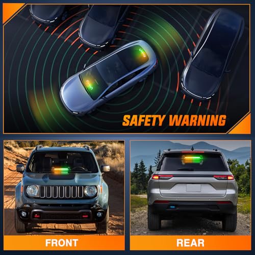 Nilight 12LED Traffic Advisor Strobe Light Bar Amber Green Emergency Warning Hazard Safety Dash Front/Rear Windshield Flashing Lights for Cars Trucks Police Firefighter Plow Construction Vehicles - color: Amber Green
