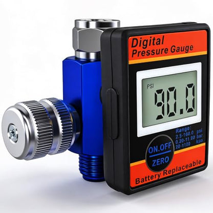 LE LEMATEC Digital Air Pressure Regulator with LED Display Gauge, ¼ NPT Valve for Air Compressor, Tire Inflation, HVLP Spray Paint Gun, & Professional Air Tools, Compact & Heavy-Duty. DAR01B - style: Pro Digital Version