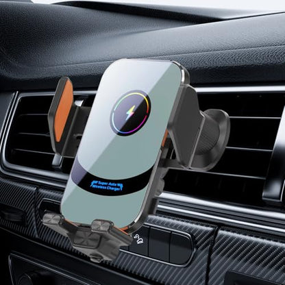 15W Fast Wireless Car Charger, Peltier Cooling Fast Charging Auto-Clamping Car Phone Mount, Anti-Shake Hands Free Car Cell Phone Holder, Universal for iPhone & Samsung Galaxy Series