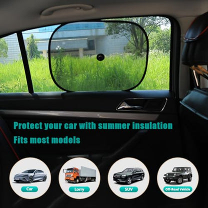 Dickno Car Windshield Sun Shade, 55.1"×27.5" Foldable Front Window Shade Protect Your Car from Sun Heat & Glare Best UV Ray, Auto Windscreen Sun Blocker Shield with 2 Side Window Shades