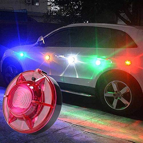 3 Pack LED Road Flares Roadside Flashing Emergency Lights Beacon luminous with Magnetic Base for Vehicle and Outdoor Sports.(Red) - color: Red