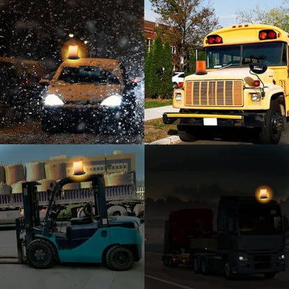 Amber Led Strobe Lights, 12-48V Warning Emergency Flashing Beacon Lights, 3 Modes Waterproof Flashing Safety Warning Lights for Trucks, Cars, Bus, Tractor, Mower, ATV, Golf Carts, UTV - color: Amber