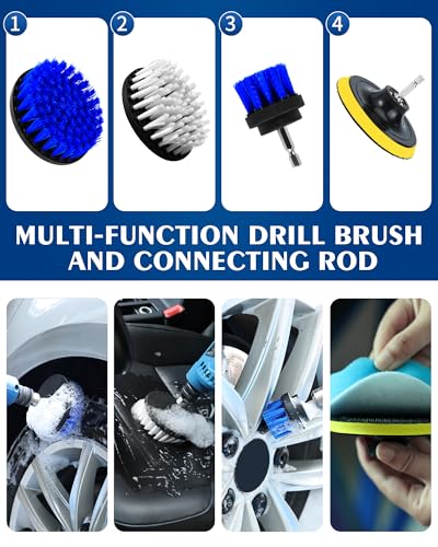 Car Cleaning Kit：40 Pcs Interior Windshield and Window Cleaner Detailing Set；Wheel & Tire Brush；Car Wash Mitt；Cleaning Bucket；Total Care Supplies；Towels；Automotive Tools