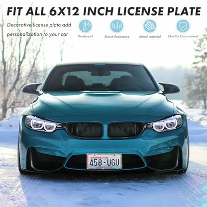 SHARE&CARE Bling License Plate Frame, Crystal License Plate Cover, Car License Plate Holder with Rhinestone Screw Set, Women Gift for Mom, Wife, Her - 1 Pack (Green+Red) - color: Green+Red