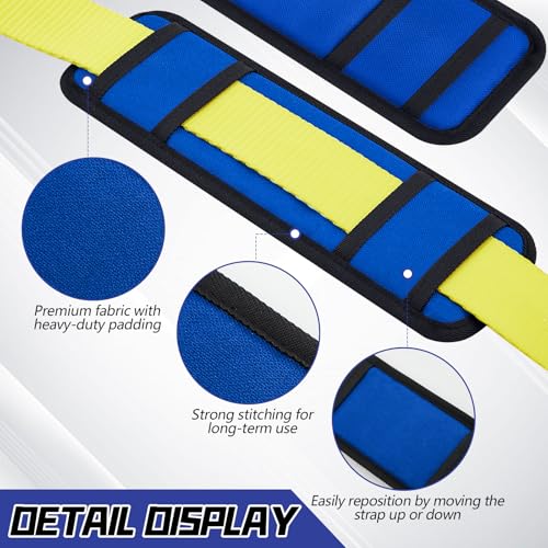 Seenelling 4 Pack Tie Down Strap Protector Sleeve Universal Protective Sleeves for Ratchet Straps Protective Strap Protector, Preventing Damage to Boat Trailers Kayaks Yacht Trucks, 4 x 12'' (Blue) - color: Blue