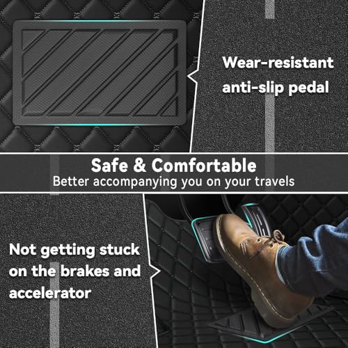 Car Floor Mats Fit for Nissan Kicks 2022-2025 All Weather Durability Leather Car Floor Mats, Skidproof Pedal, Waterproof, Wear-reistant(Black) - color: Black