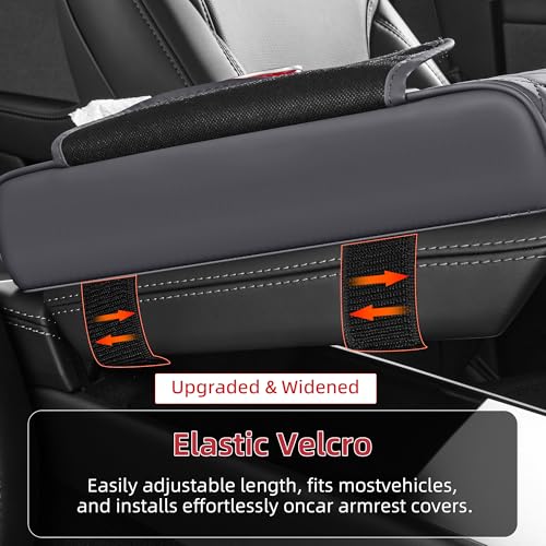 5 in 1 Car Center Console Cover, Armrest Pad with 2 Storage Pockets, Cup Holder, Tissue Box Slot, Phone Holder, Universal Car Interior Organizer (Gray) - color: Gray
