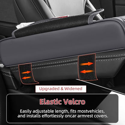 5 in 1 Car Center Console Cover, Armrest Pad with 2 Storage Pockets, Cup Holder, Tissue Box Slot, Phone Holder, Universal Car Interior Organizer (Gray) - color: Gray