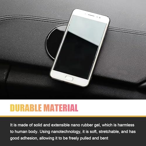 5 PCS Car Dashboard Sticky Non Slip Pad, Removable Anti-slip Mat for Smartphones GPS Keys Glasses, Waterproof & Heat-resistant Gel Pad, Universal for Most Cars, Trucks, SUVs (Black)