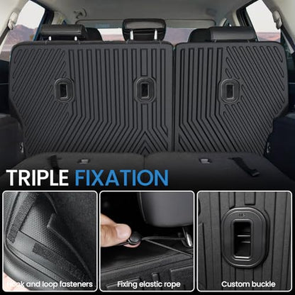 Backrest Mats Kick Mats for 2021-2024 2025 2026 Kia Sorento 7 Seats Bench Seat Car Mat Accessories, All Weather TPE Seat Back Cover Protector(2nd Row Kick Mats 7 Seats) - style: 7 Seats 2nd Row Kick Mats