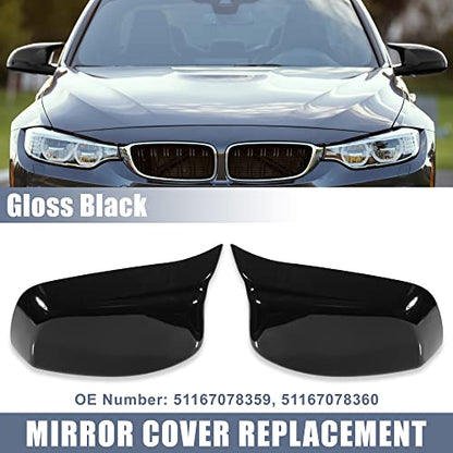 X AUTOHAUX Pair Car Exterior Rear View Mirror Covers Cap Replacement for BMW 5 Series E60 E61 E63 E64 2004-2007 Gloss Black - color: Gloss Black