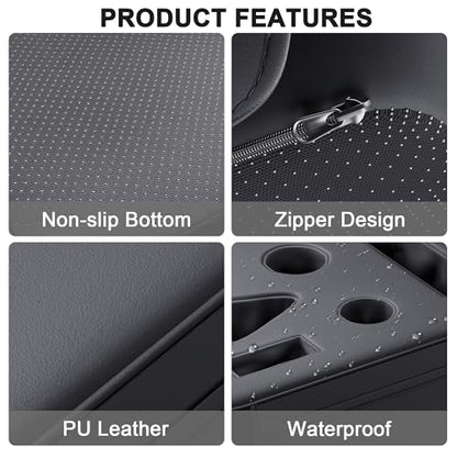 2026 Upgraded Car Cup Holder, 8 in 1 Back Seat Cup Holder for Car, PU Leather Backseat Organizer Car Cupholder Expander Tray for Trucks SUVs RVs Center Console Couch, Holds Drinks Food Phone