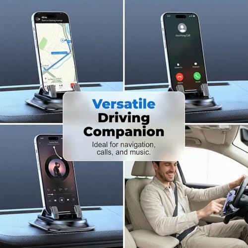 Car Phone Holder 360 Degree Rotation, 2026 New Dashboard Hero Phone Holder, Adjustable Universal Car Phone Mount for Car Magnetic Interiorcar Navigation Mount for Drivers (1PC) - color: 1PC