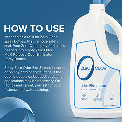 Zero Odor 64 oz. Multi-Purpose Odor Eliminator Air Freshener Spray GL1101404 - size: 64 Fl Oz (Pack of 2)