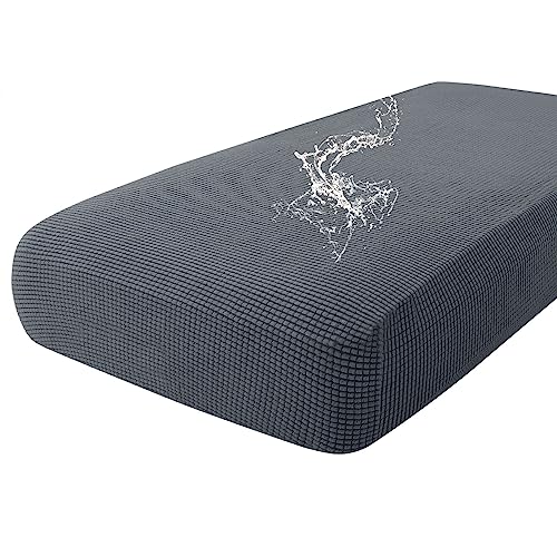 hyha Waterproof Couch Cushion Covers for Pets, Non Slip Sofa Seat Cover for Dogs Washable, Soft Thick Stretch Jacquard Fabric, Sofa Slipcovers with Elastic Bottom (1 Piece for Large, Grey) - color: Grey, size: Large
