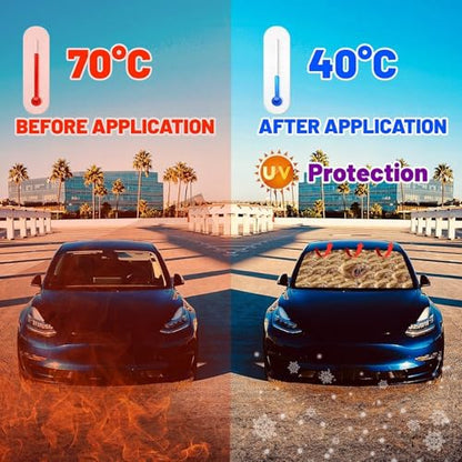Custom Face Car Windshield Sun Shade Customized Foldable Front Window Sunshade UV Rays Protector Shield Vehicle Cover for Car Sedans SUV Trucks 57" X 30" - color: Customized Face