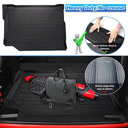 Cartist Cargo Liner Fits for Jeep Wrangler 4XE 2021 2022 2023 2024 2025 2026 (Not for 2 Door and JL Unlimited Models) All Weather Trunk Mat for Wrangler 4XE Accessories TPE Heavy Duty - size: 6)Jeep Wrangler 4XE【2021-2025】