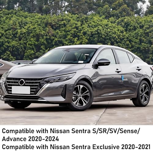 Moonlinks Compatible with Nissan Sentra 2020 2021 2022 2023 2024 Side Mirror Cover Replacement, Gray Left Driver & Right Passenger Clip-on Mirror Cap for Sentra S/SR/SV/Sense/Advance/Exclusive - color: Gray-Pair