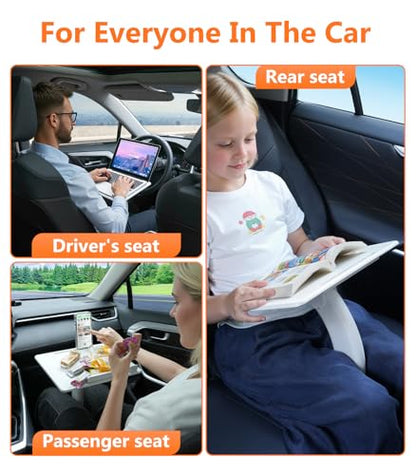 Car Desk for Laptop Computer Tablet iPad iPhone Book for Driver Passenger Seat, Adjustable Portable Car Seat Tray Table Laptop Stand for Car Vehicle Camping Travel