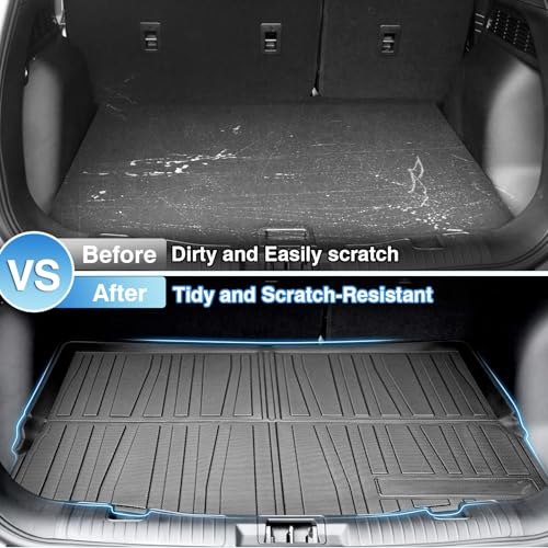 KUST Trunk Cargo Mat for 2020-2026 Ford Escape Accessories, All Weather Cargo Liner Rear Trunk Liner TPE Rubber Raised Edge - size: For 2020-2026 Escape | Trunk Mat