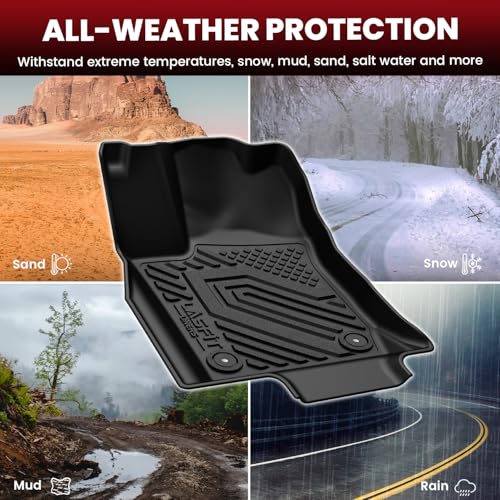 LASFIT Floor Mats&Trunk Mat&Backrest Mats for Dodge Durango 2013-2026, Fit 2nd Row Bench Seat(7seats), Not for 2nd Row Bucket Seat(6seats/5 Seats), All Weather TPE Custom Fit Cargo Liner, Black - style: 7) Durango 7 Seats | 2016-2026 | Floor Mats Full Set