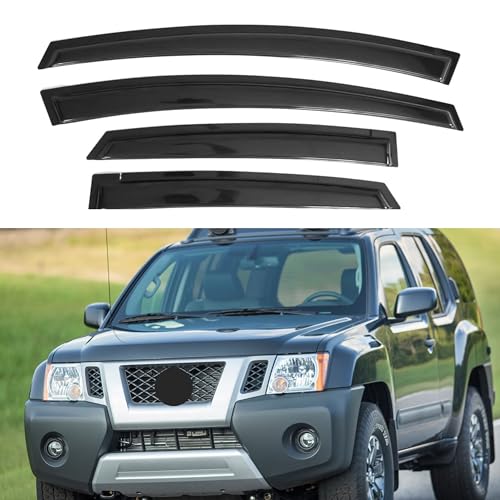 IG Window Visors Fit for 2005-2016 Nissan Xterra, Out-Channel Rain Guards Vent Wind Deflectors 4PC, Car Accessories for 05-16 Xterra - size: 2005-2016 Xterra