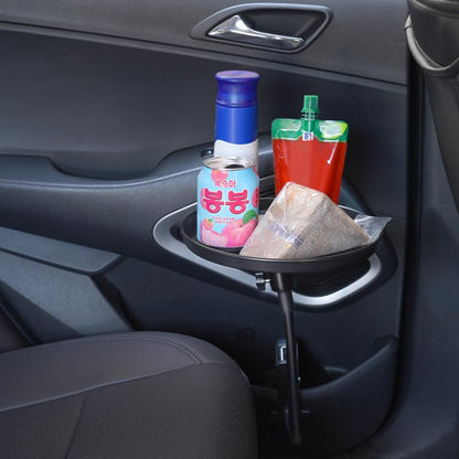 JSCARLIFE Car Food Tray Holder, Adjustable Car Snack Tray 360-degree Swivel Dining Table Clip Type Storage Tray