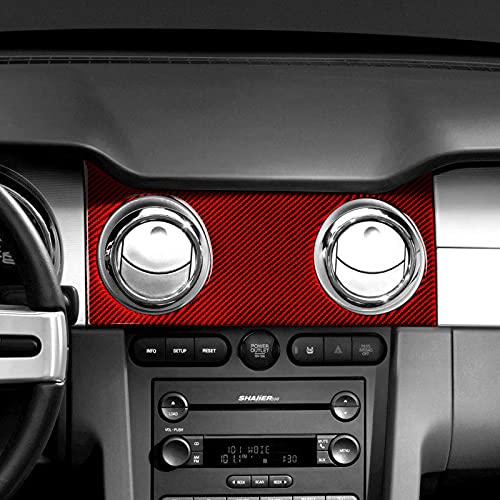 Car Center Air Outlet Vents Sticker Carbon Fiber Decal for Ford Mustang GT Shelby 2005 2006 2007 2008 2009 Accessories - color: Center Air Outlet